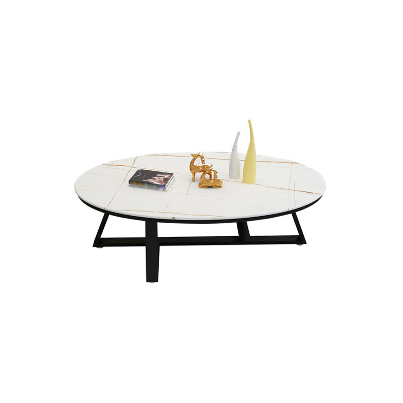 Modern Faux Marble Oval Coffee Table with Black/grey/white Top