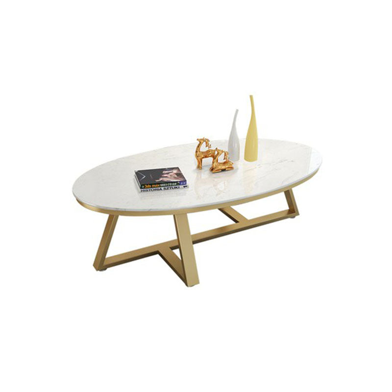 Modern Faux Marble Oval Coffee Table with Black/grey/white Top