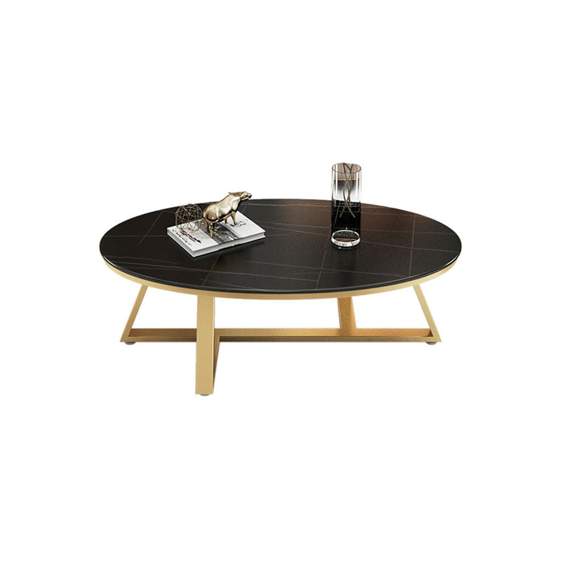 Modern Faux Marble Oval Coffee Table with Black/grey/white Top