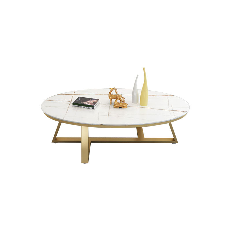 Modern Faux Marble Oval Coffee Table with Black/grey/white Top