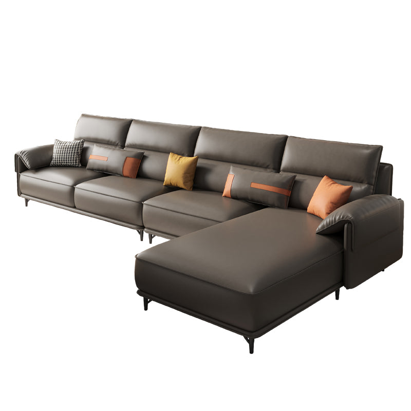 Pillow Top Arm Pillowed Back Cushions L-Shape Sectional Sofa with Chaise