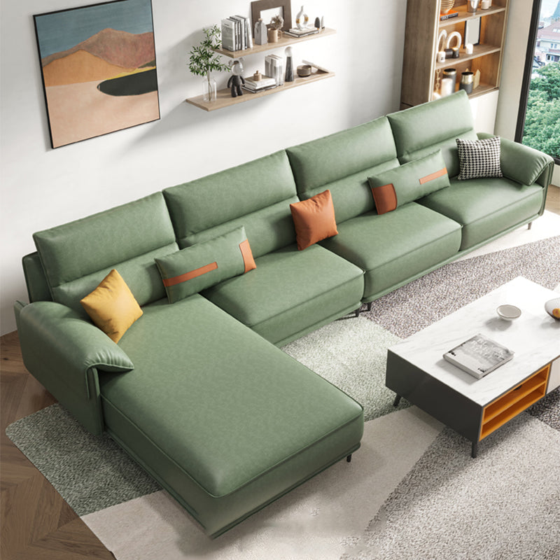 Pillow Top Arm Pillowed Back Cushions L-Shape Sectional Sofa with Chaise