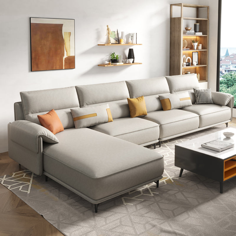 Pillow Top Arm Pillowed Back Cushions L-Shape Sectional Sofa with Chaise