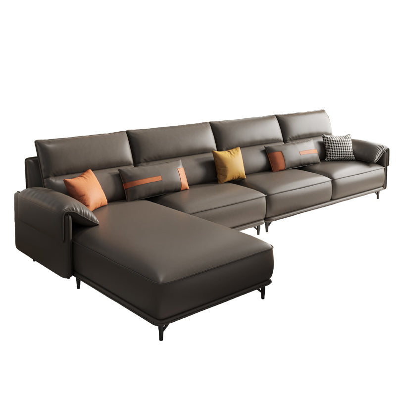 Pillow Top Arm Pillowed Back Cushions L-Shape Sectional Sofa with Chaise