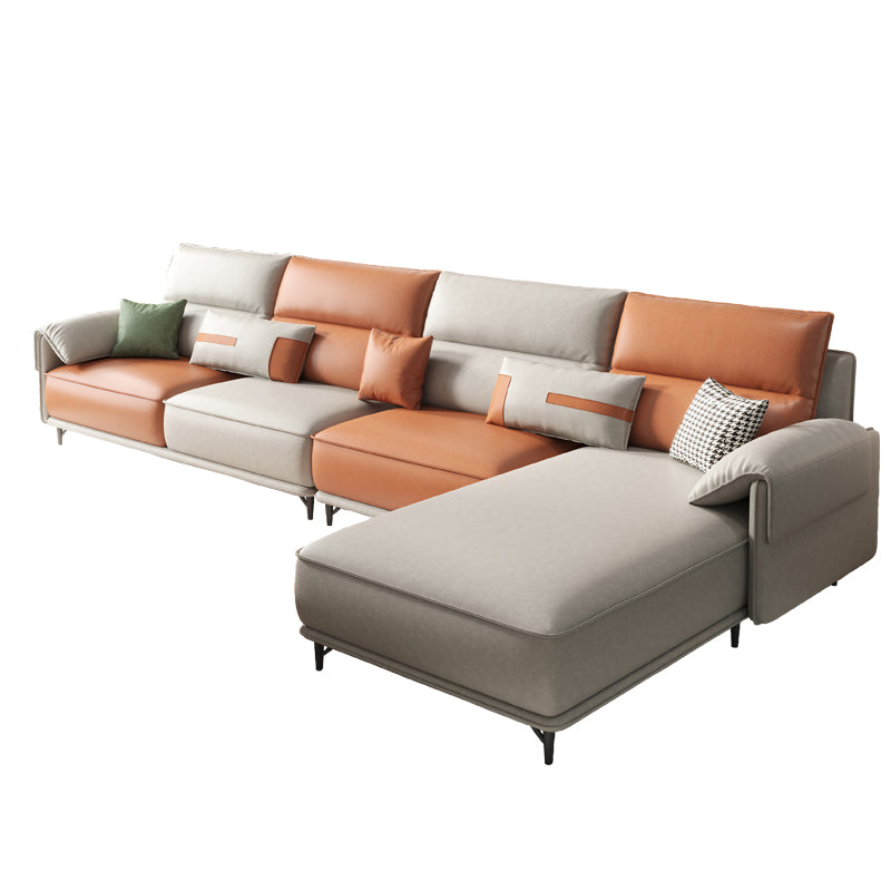 Pillow Top Arm Pillowed Back Cushions L-Shape Sectional Sofa with Chaise