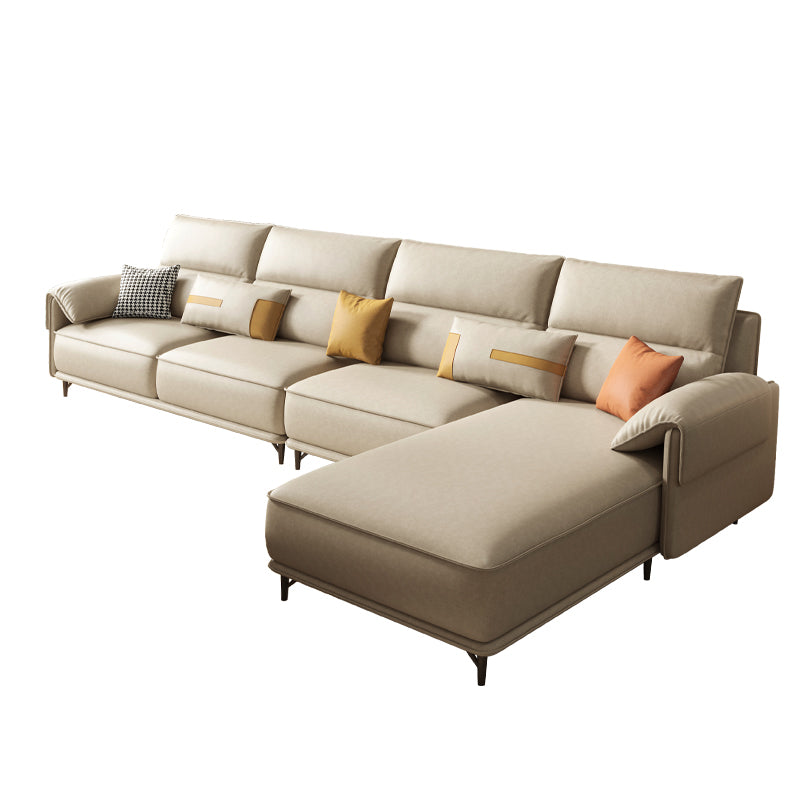 Pillow Top Arm Pillowed Back Cushions L-Shape Sectional Sofa with Chaise