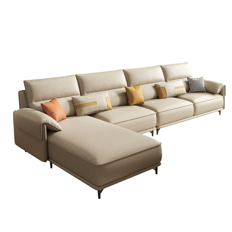 Pillow Top Arm Pillowed Back Cushions L-Shape Sectional Sofa with Chaise
