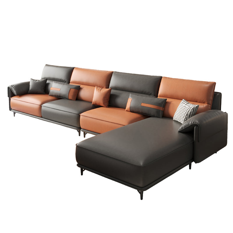 Pillow Top Arm Pillowed Back Cushions L-Shape Sectional Sofa with Chaise