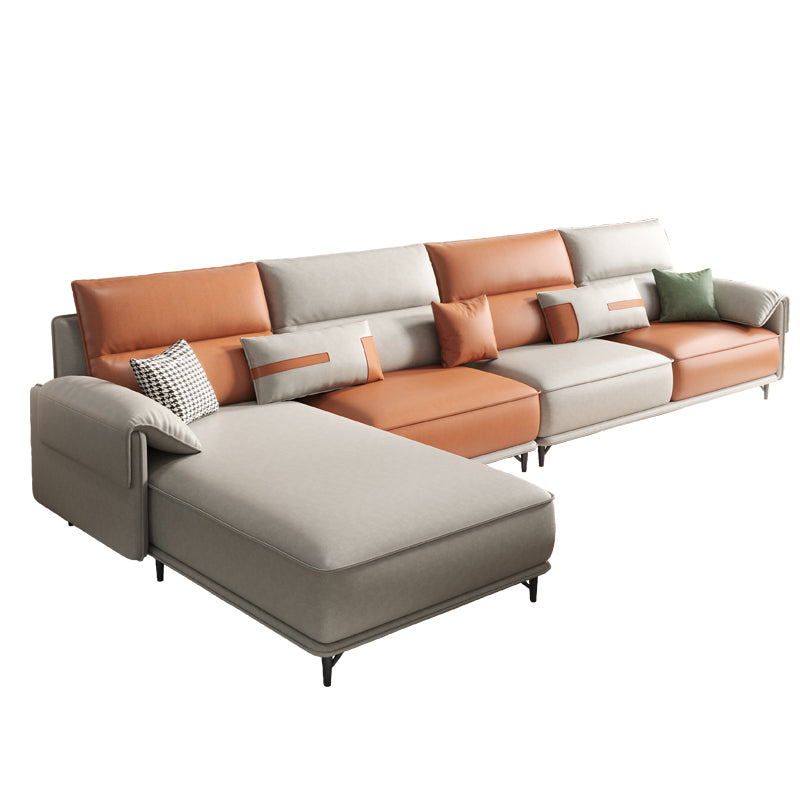 Pillow Top Arm Pillowed Back Cushions L-Shape Sectional Sofa with Chaise