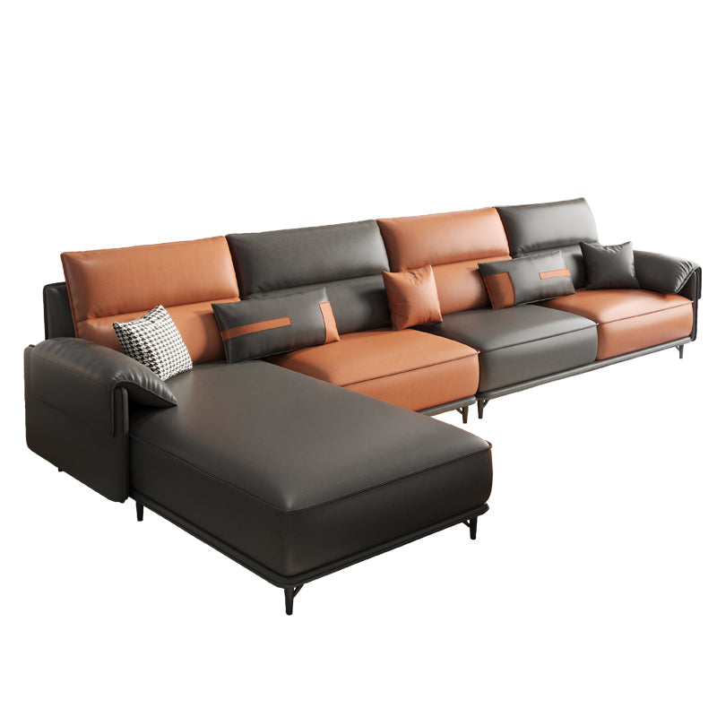 Pillow Top Arm Pillowed Back Cushions L-Shape Sectional Sofa with Chaise