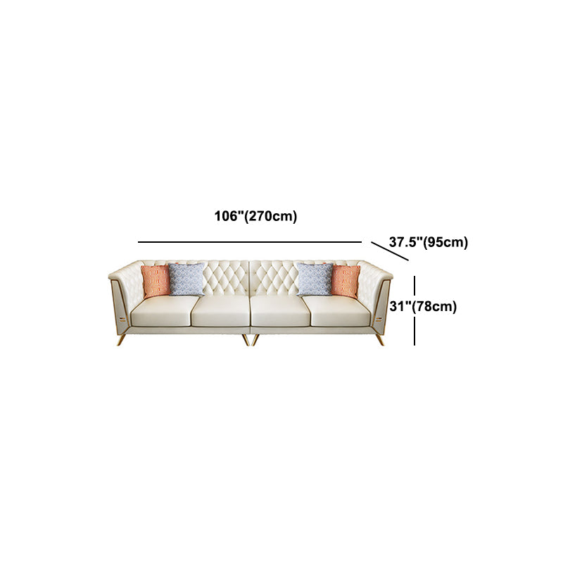 Genuine Leather Tufted Back Pillow Top Arm Sofa/Sectionals with Wear-Resistant