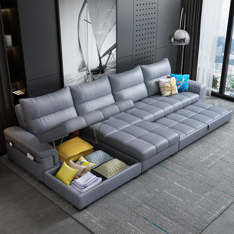 Tufted Back Faux Leather Stain-Resistant Furniture Sectionals