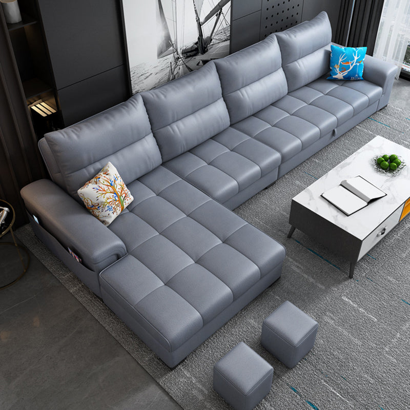 Tufted Back Faux Leather Stain-Resistant Furniture Sectionals