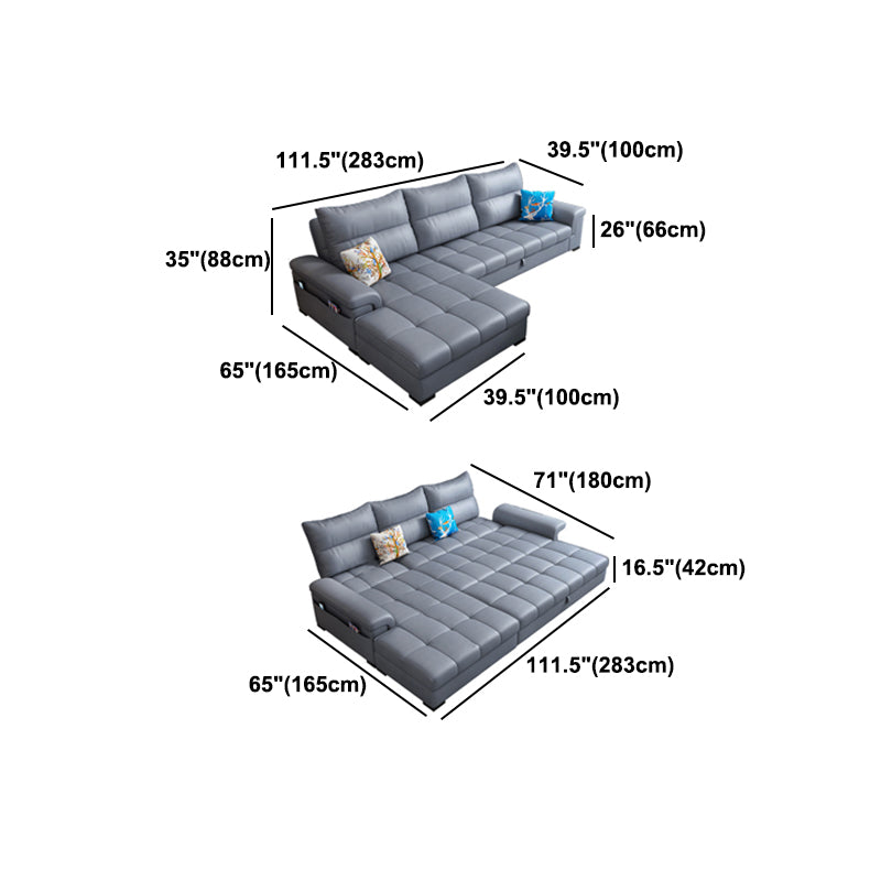 Tufted Back Faux Leather Stain-Resistant Furniture Sectionals
