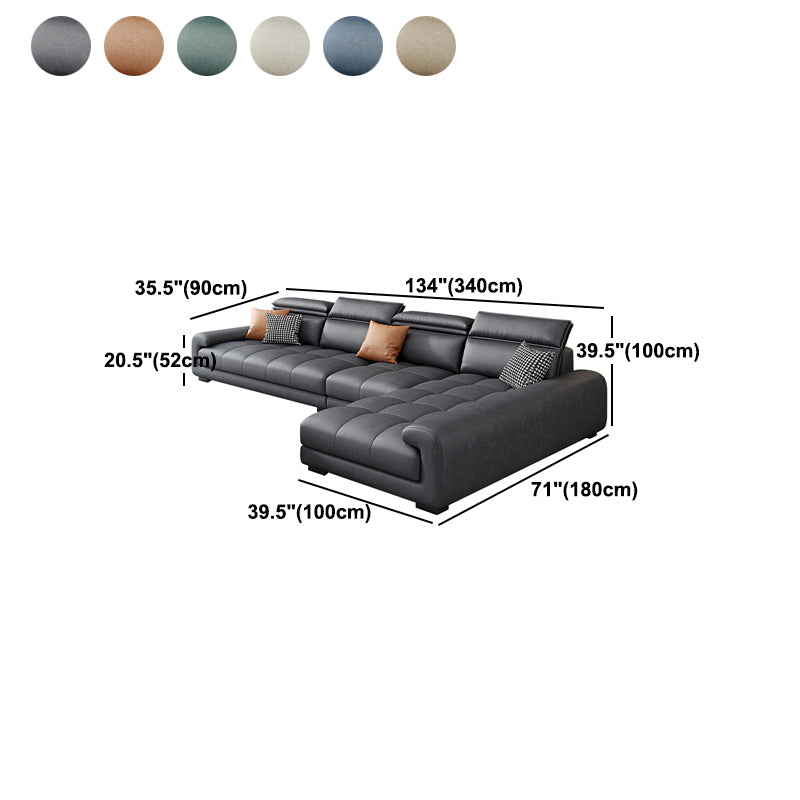 4-seater Sectional with Adjustable Head Pillow for Living Room