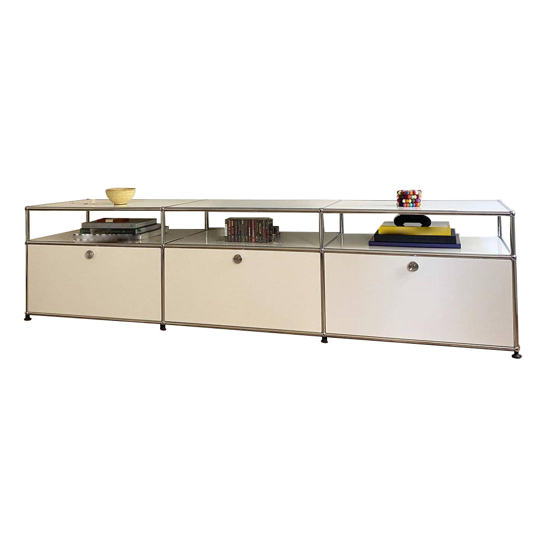 Stainless Steel Sideboard Modern Style Dining Sideboard with Locking Cabinet