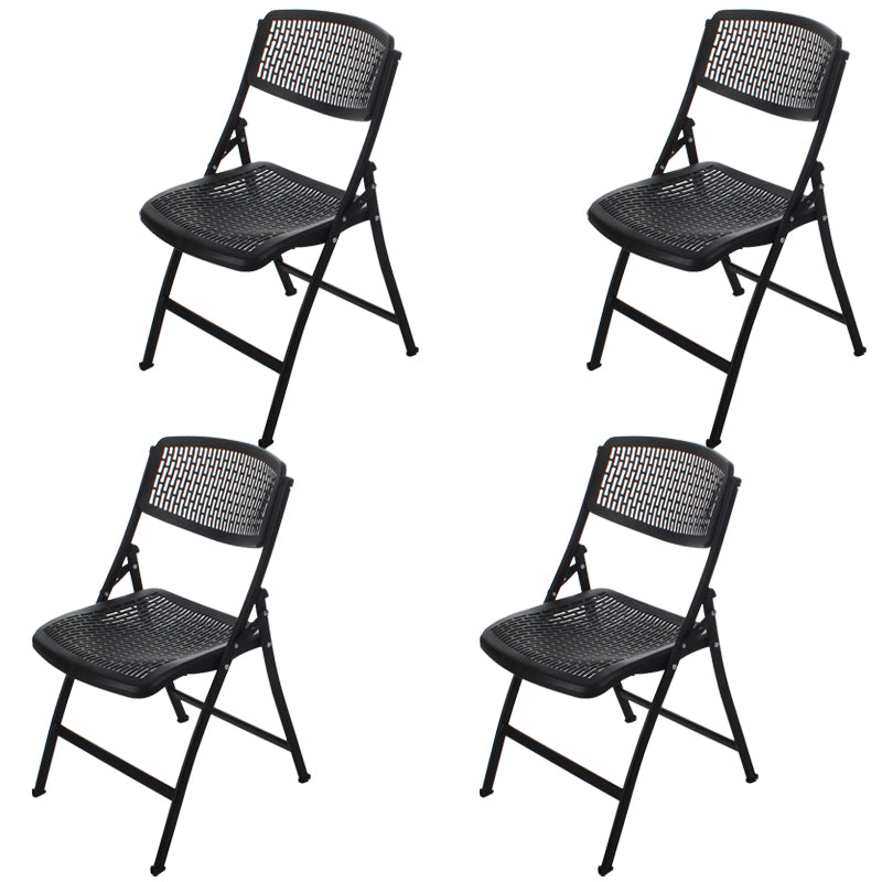 Armless Mid-Back Conference Chair Breathable Plastic Back and Seat Office Chair