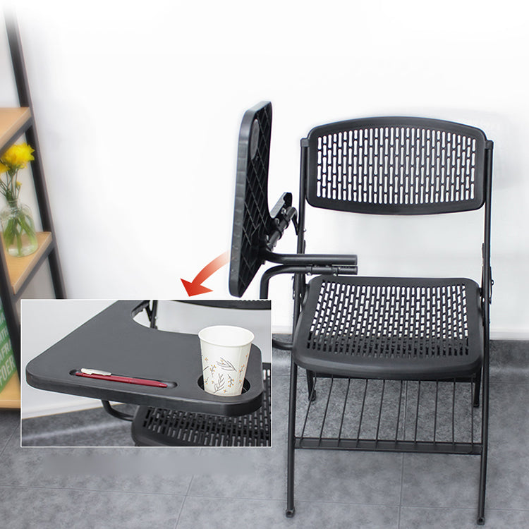 Armless Mid-Back Conference Chair Breathable Plastic Back and Seat Office Chair
