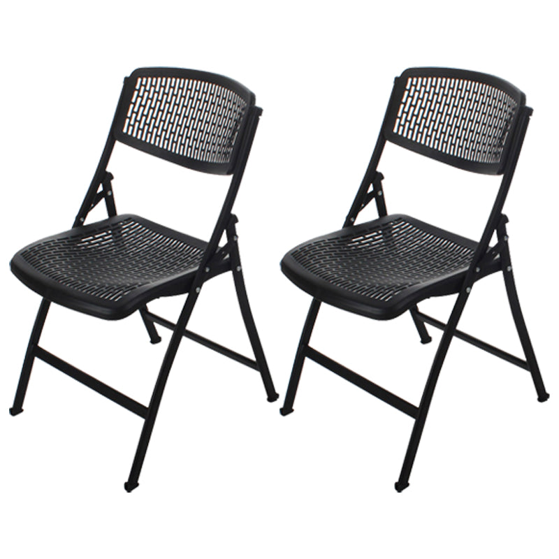 Armless Mid-Back Conference Chair Breathable Plastic Back and Seat Office Chair