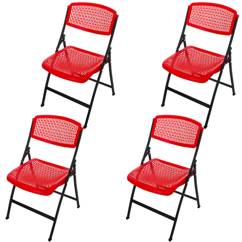 Armless Mid-Back Conference Chair Breathable Plastic Back and Seat Office Chair