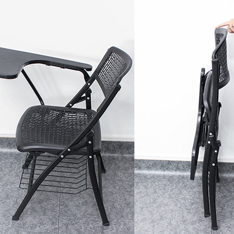 Armless Mid-Back Conference Chair Breathable Plastic Back and Seat Office Chair