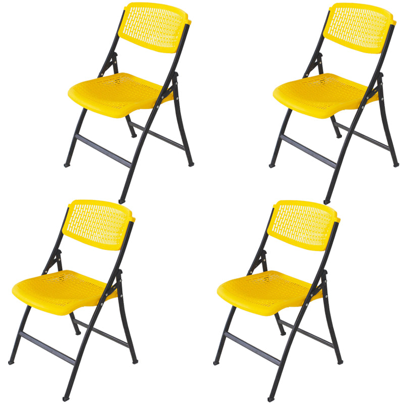 Armless Mid-Back Conference Chair Breathable Plastic Back and Seat Office Chair