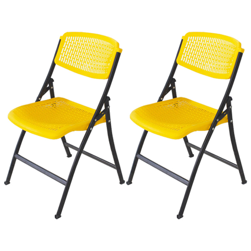 Armless Mid-Back Conference Chair Breathable Plastic Back and Seat Office Chair