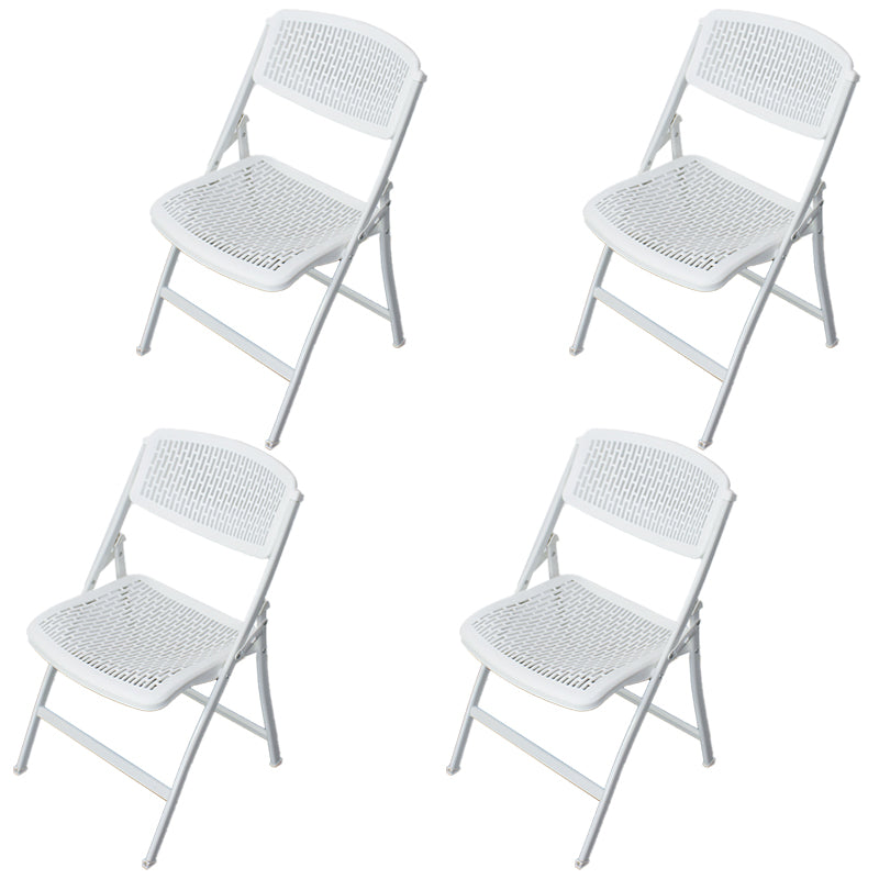 Armless Mid-Back Conference Chair Breathable Plastic Back and Seat Office Chair