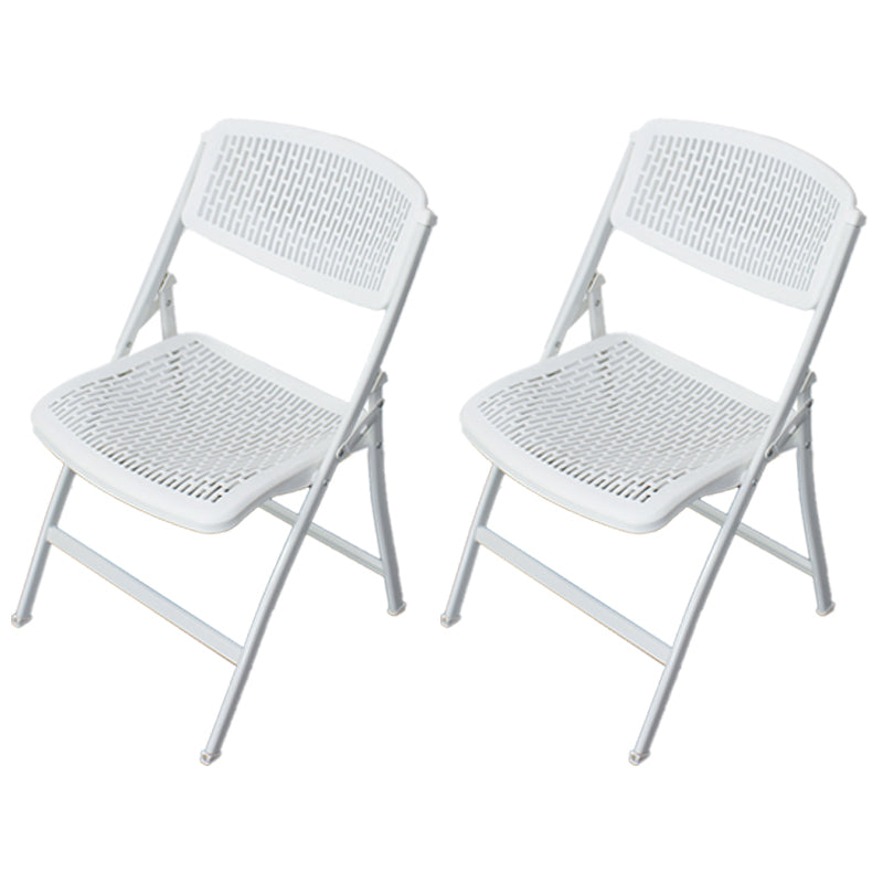 Armless Mid-Back Conference Chair Breathable Plastic Back and Seat Office Chair