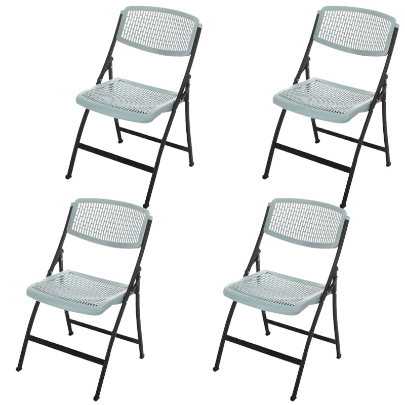 Armless Mid-Back Conference Chair Breathable Plastic Back and Seat Office Chair