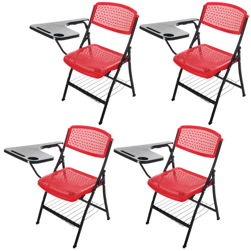 Armless Mid-Back Conference Chair Breathable Plastic Back and Seat Office Chair