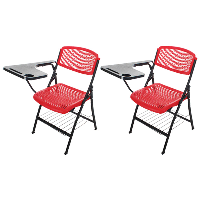 Armless Mid-Back Conference Chair Breathable Plastic Back and Seat Office Chair