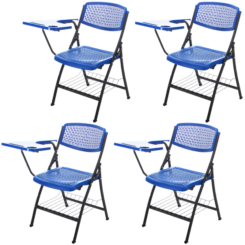 Armless Mid-Back Conference Chair Breathable Plastic Back and Seat Office Chair