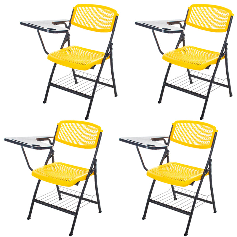 Armless Mid-Back Conference Chair Breathable Plastic Back and Seat Office Chair