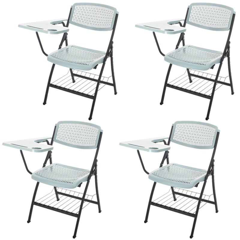 Armless Mid-Back Conference Chair Breathable Plastic Back and Seat Office Chair