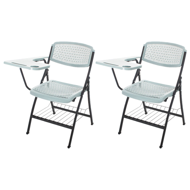 Armless Mid-Back Conference Chair Breathable Plastic Back and Seat Office Chair