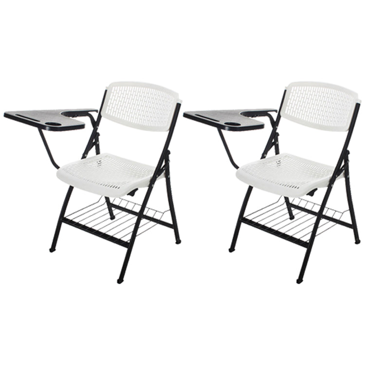 Armless Mid-Back Conference Chair Breathable Plastic Back and Seat Office Chair