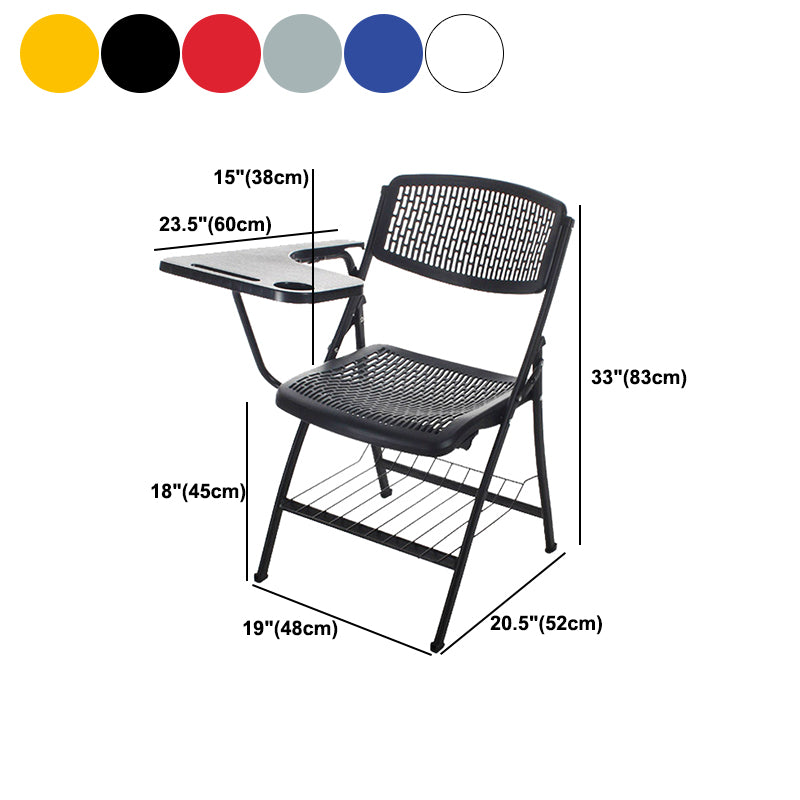 Armless Mid-Back Conference Chair Breathable Plastic Back and Seat Office Chair