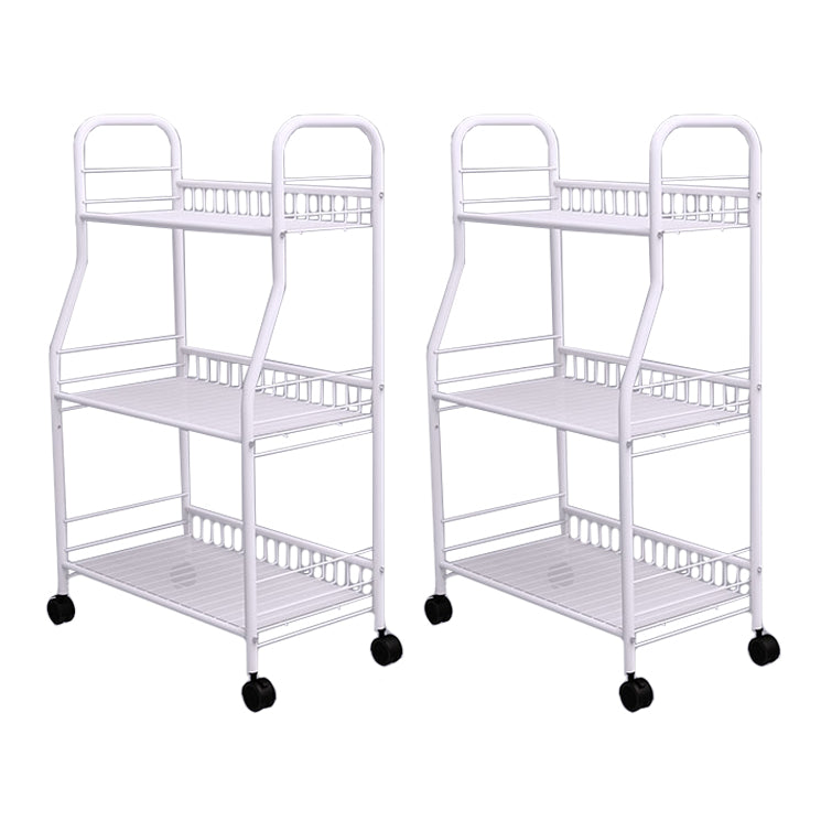 Modern Steel Bookshelf with Wheels Open Bookcase for Living Room