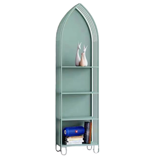Modern Metal Bookcase Standard Closed Back Vertical Bookshelf for Home