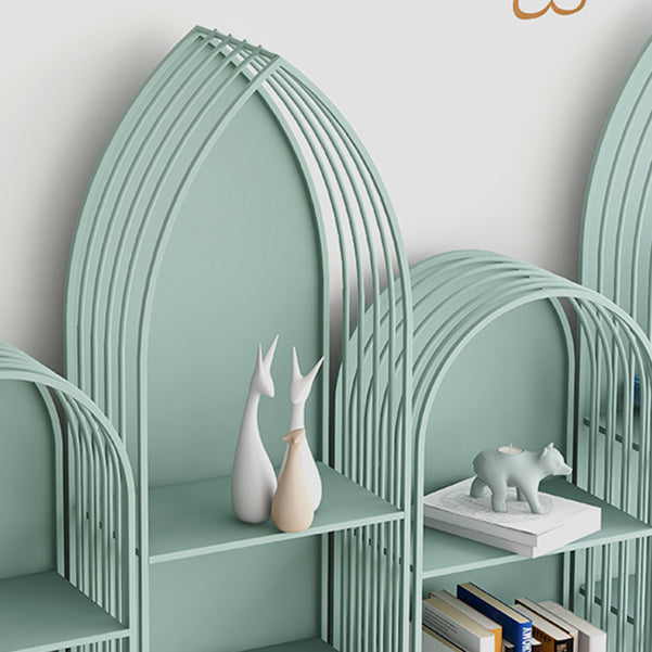 Modern Metal Bookcase Standard Closed Back Vertical Bookshelf for Home