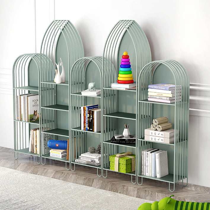 Modern Metal Bookcase Standard Closed Back Vertical Bookshelf for Home