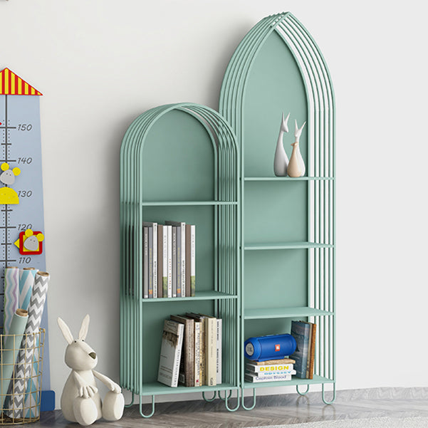 Modern Metal Bookcase Standard Closed Back Vertical Bookshelf for Home