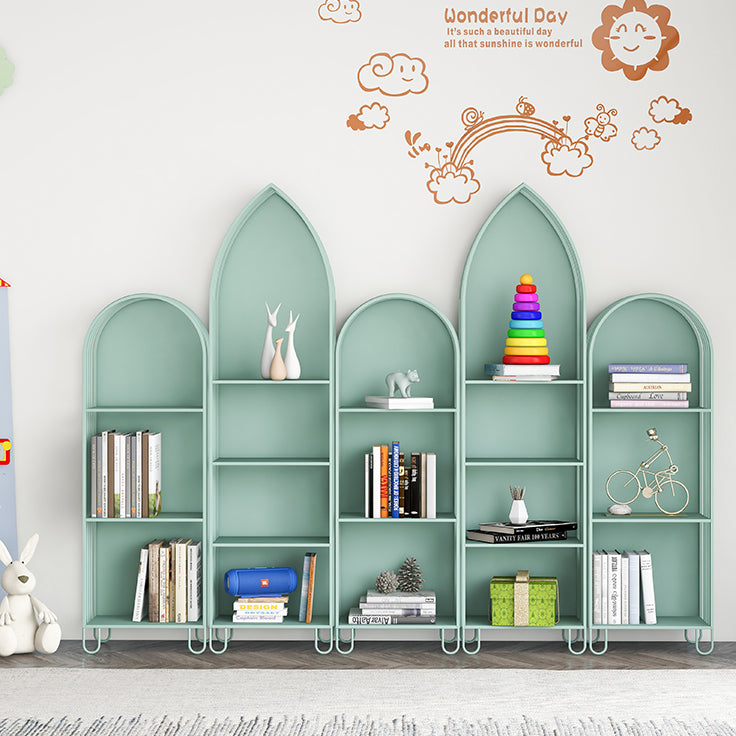 Modern Metal Bookcase Standard Closed Back Vertical Bookshelf for Home