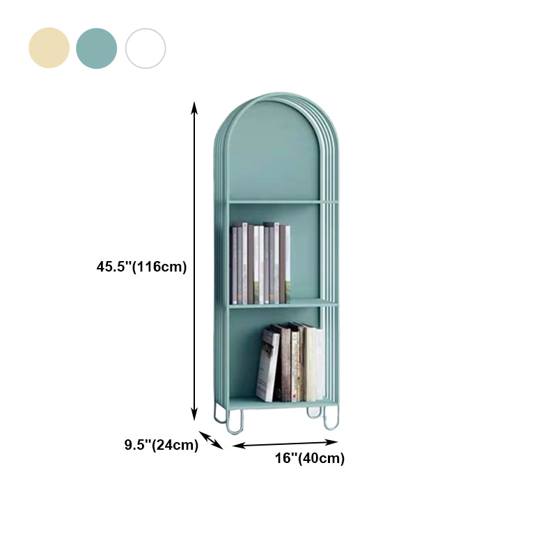 Modern Metal Bookcase Standard Closed Back Vertical Bookshelf for Home