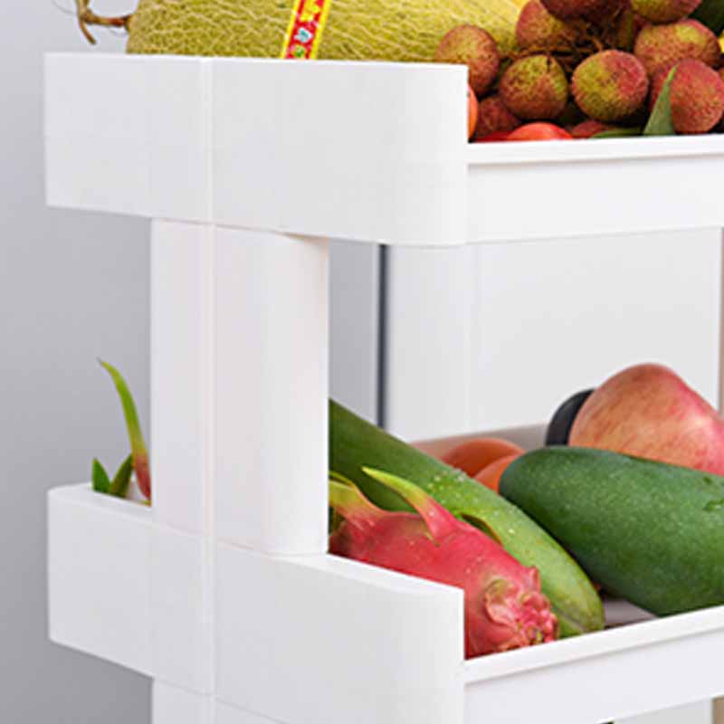 Plastic Geometric Bookcase Contemporary Style Open Back Shelf with Wheels