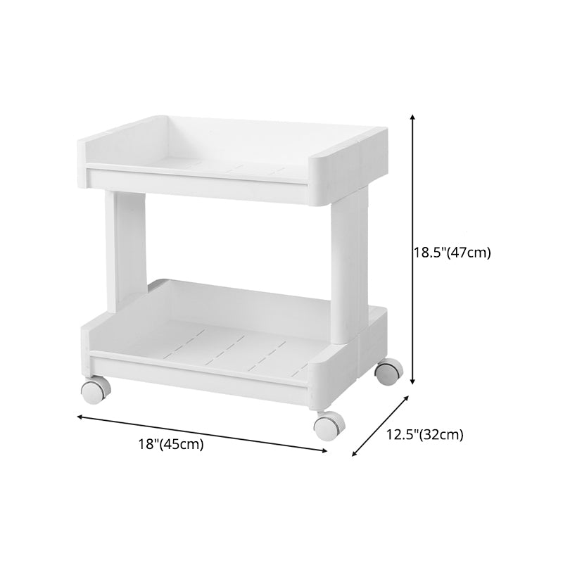 Plastic Geometric Bookcase Contemporary Style Open Back Shelf with Wheels