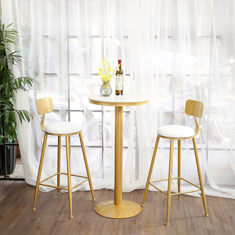 Glam 1/2/3/4/5 Pieces Round Bar Table Set Fixed Table Counter Set for Dining Room