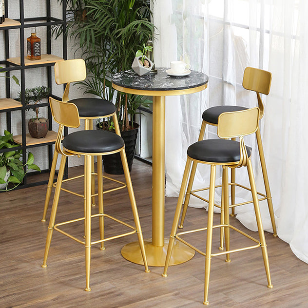 Glam 1/2/3/4/5 Pieces Round Bar Table Set Fixed Table Counter Set for Dining Room