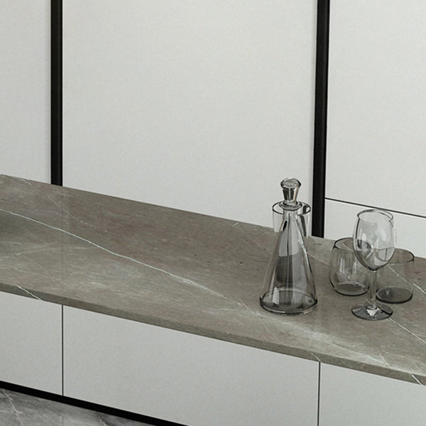 1/4 Pieces Industrial Black Bar Table Set Rectangle Bistro Set with Stone Top